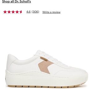 Dr. Scholl's White and Tan Platform Sneakers